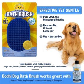 img 1 attached to Bodhi Dog Grooming Pet Shampoo Brush, Massage Rubber Bristles Curry Comb for Dogs & Cats Washing, Professional-Quality Soothing