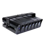 🚗 fxc rocker switch box 6 gang panel: 12-24v spst on/off toggle switch for automotive lights, marine, trucks & more! logo