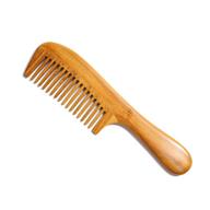 🌿 experience snag-free, tangle-free, and static-free hair with xuanli natural green sandalwood comb - short handle, standard tooth (m028) logo