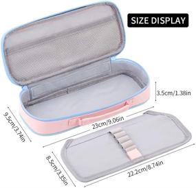img 2 attached to EASTHILL Medium Capacity Color Pencil Case - Cute Pencil Bag with Zippers, Stationery Organizer Storage for Office, School, College, Teens, Women - Pink