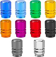 bronagrand schrader tire valve caps: 20-piece set | aluminum alloy dust covers for bicycle bike | 10 color options logo