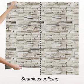 img 2 attached to 🏠 Jeweluck Brick Peel and Stick Wallpaper, Faux Stone Brick Contact Paper, 17.7" x 118.1" - Kitchen Wall Backsplash, Decorative Self Adhesive Removable Wall Paper for Room