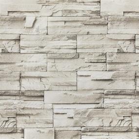 img 4 attached to 🏠 Jeweluck Brick Peel and Stick Wallpaper, Faux Stone Brick Contact Paper, 17.7" x 118.1" - Kitchen Wall Backsplash, Decorative Self Adhesive Removable Wall Paper for Room