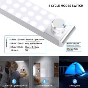 img 3 attached to 🔦 Wireless Dimmable LED Closet Light with Motion Sensor, Rechargeable Battery & Magnetic Strip - 78-LED Homelife Lights for Under Cabinet Lighting, Safe Night Light Bar 3200mAh