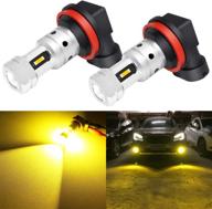 🌟 phinlion 3800 lumens h8 h11 led yellow fog light bulbs: super bright replacement for car truck drl and fog lights, 3000k golden yellow logo