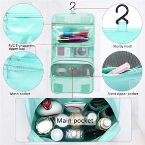 img 3 attached to 🧳 Portable Hanging Toiletry Bag for Men and Women – Waterproof Toiletry Storage Bag for Travel with Hook – Cosmetics Makeup and Toiletries Organizer Kit