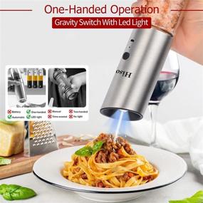 img 3 attached to 🔌 Advanced USB Rechargeable Electric Salt Pepper Grinder: Stainless Steel, Adjustable Coarseness, LED Light, Gravity Salt and Pepper Mill