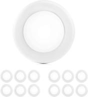 🔆 parmida (12 pack) 4 inch dimmable led disk light flush mount recessed retrofit ceiling lights - 10w (60w replacement) - 650lm - energy efficient - 4000k cool white logo