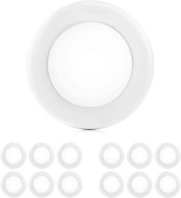 img 4 attached to 🔆 PARMIDA (12 Pack) 4 inch Dimmable LED Disk Light Flush Mount Recessed Retrofit Ceiling Lights - 10W (60W Replacement) - 650lm - Energy Efficient - 4000K Cool White