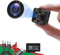 портативная мини-камера для слежки full hd 1080p с 32 гб картой sd, детектором движения и ночным видением - идеальная камера наблюдения для внутренней, внешней и автомобильной безопасности. логотип