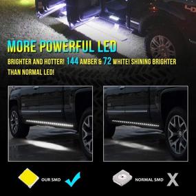 img 2 attached to 70 Inch OPL5 2PCs Truck LED Running Board Lights with Sequential Amber Side Marker Lights - Waterproof, Flexible, Extended Crew Cab, 216 LEDs - Ideal for Pickup Trucks, Cars, and SUVs