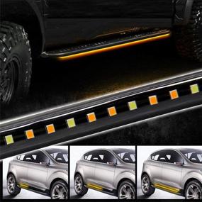 img 3 attached to 70 Inch OPL5 2PCs Truck LED Running Board Lights with Sequential Amber Side Marker Lights - Waterproof, Flexible, Extended Crew Cab, 216 LEDs - Ideal for Pickup Trucks, Cars, and SUVs