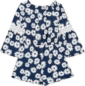 img 3 attached to Amy Byer Sleeve Romper Madallion Girls' Clothing
