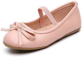 img 4 attached to 👑 Chiximaxu Bowknot Ballerina Princess School Shoes for Girls: Style, Comfort, and Elegance Combined