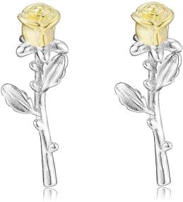 img 4 attached to Amaer Rose Flower Stud Earrings for Teens - Tiny Cute Silver Two Ways Earrings