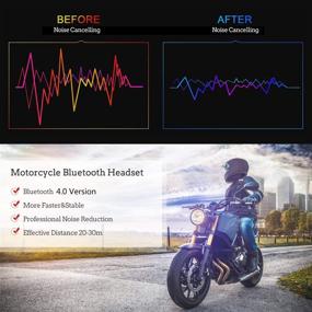 img 2 attached to 🏍️ Мотоцикл Bluetooth шлем гарнитура - водонепроницаемая, беспроводная коммуникационная система 4.0 с высоким качеством звука, громкой связью, управлением музыкой, автоответом