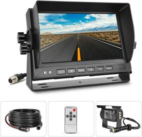 img 4 attached to 🚚 Enhanced Reversing Aid: 7'' Backup Camera for Trucks with Rear View Monitor, Wide Angle lens, Night Vision, and IP68 Waterproof | Perfect for Trucks, RVs, Trailers, Bus, Vans, and Large Vehicles