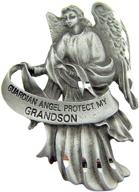 🙏 religious gift - 2.5" antique pewter finish guardian angel car visor clip for travel protection of grandson - auto accessory logo