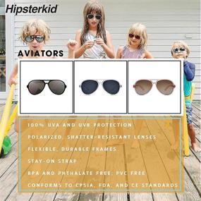 img 3 attached to 🕶️ Hipsterkid Polarized Classic Aviator Sunglasses for Kids &amp; Babies with Strap - UVA/UVB Protection, Flexible Frames