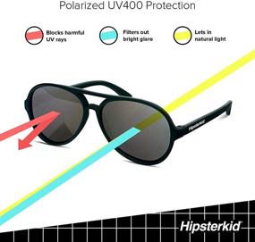 img 1 attached to 🕶️ Hipsterkid Polarized Classic Aviator Sunglasses for Kids &amp; Babies with Strap - UVA/UVB Protection, Flexible Frames