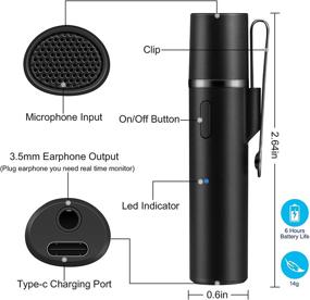 img 2 attached to 🎙️ Высококачественный Bluetooth беспроводной лавальерный микрофон: премиум шумоподавляющий микрофон с клипсой для YouTube-видео, блогов, интервью, преподавания - автоматическая транскрипция и синхронизация (14 г)