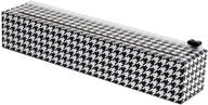 🎀 chicwrap houndstooth plastic wrap dispenser - includes 12" x 250' roll of professional plastic wrap - reusable dispenser with slide cutter логотип