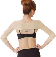 👩 premium women's arm shapers: posture corrector & shoulder support with slimming effect - prevent humpback, lymphedema support and compression massaging in nude (size l, fits us s) логотип