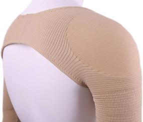 img 2 attached to 👩 Premium Women's Arm Shapers: Posture Corrector & Shoulder Support with Slimming Effect - Prevent Humpback, Lymphedema Support and Compression Massaging in Nude (Size L, Fits US S)