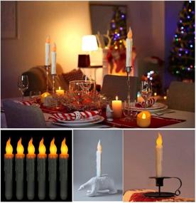 img 2 attached to 🕯️ Houdlee 6pcs LED Taper Candles: Remote Control, Flameless Flickering, Battery-Operated Window Candlesticks for Party, Classroom, Church