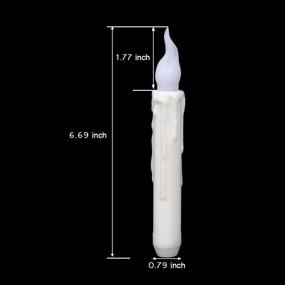 img 1 attached to 🕯️ Houdlee 6pcs LED Taper Candles: Remote Control, Flameless Flickering, Battery-Operated Window Candlesticks for Party, Classroom, Church