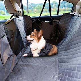 img 3 attached to 🐾 DKIIGAME Dog Car Seat Cover with Mesh Window - Heavy Duty Waterproof 600D Oxford Cloth Backseat Dog Hammock