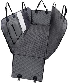 img 4 attached to 🐾 DKIIGAME Dog Car Seat Cover with Mesh Window - Heavy Duty Waterproof 600D Oxford Cloth Backseat Dog Hammock