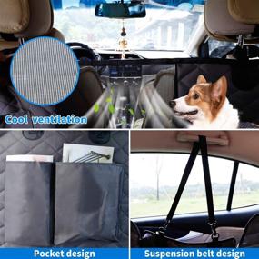 img 1 attached to 🐾 DKIIGAME Dog Car Seat Cover with Mesh Window - Heavy Duty Waterproof 600D Oxford Cloth Backseat Dog Hammock