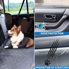 img 2 attached to 🐾 DKIIGAME Dog Car Seat Cover with Mesh Window - Heavy Duty Waterproof 600D Oxford Cloth Backseat Dog Hammock