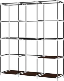 img 1 attached to 👚 50-Inch Portable Cloth Wardrobe Closet Storage Organizer with Non-Woven Fabric and Hanging Rod - Quick & Easy Assembly, Brown