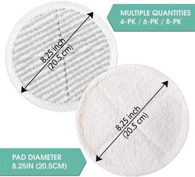 img 3 attached to 🧼 8-Pack Replacement Pads for Bissell Spinwave Crosswave 8.25in 20.5cm, Microfiber Washable & Reusable - Compatible with 2124 2039A 2307 2315 - 8-PK 8-PCS (4 Soft Pads + 4 Scrubby Pads) - MYSA Products