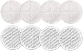 img 4 attached to 🧼 8-Pack Replacement Pads for Bissell Spinwave Crosswave 8.25in 20.5cm, Microfiber Washable & Reusable - Compatible with 2124 2039A 2307 2315 - 8-PK 8-PCS (4 Soft Pads + 4 Scrubby Pads) - MYSA Products