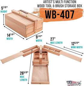 img 3 attached to 🎨 Organize and Store Your Art Supplies with the US Art Supply Large Multi-Function Wooden Artist Tool & Brush Storage Box