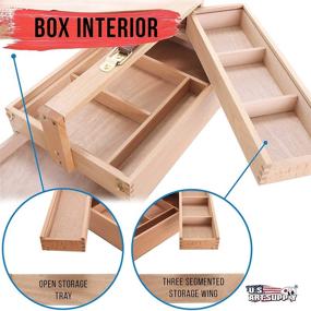 img 2 attached to 🎨 Organize and Store Your Art Supplies with the US Art Supply Large Multi-Function Wooden Artist Tool & Brush Storage Box