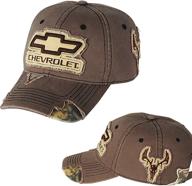 шляпа chevrolet с декоративными потертостями и камуфляжным узором коричневого цвета логотип