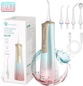 img 4 attached to Portable Cordless Water Flosser: Rechargeable Oral Irrigator for Dental Care - IPX7 Waterproof, 3 Modes, 5 Jet Tips - Ideal for Travel and Home Use (Colorful)