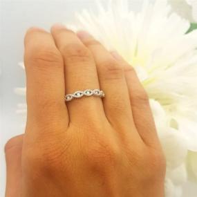 img 2 attached to 💎 Diamond Stackable Anniversary Wedding Jewelry for Women