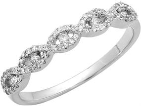 img 4 attached to 💎 Diamond Stackable Anniversary Wedding Jewelry for Women