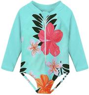 👙 uideazone long sleeve one piece swimsuit for girls with zipper, upf 50+ rashguard swimwear, sizes 1-6y logo