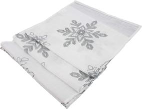 img 2 attached to ❄️ Fennco Styles Nivalis Collection Snowflake Design Decorative Table Runner 16"W x 70"L - Silver Table Cover for Home, Dining Table, Christmas Décor, Banquet, Family Gathering, Special Occasion - Holiday