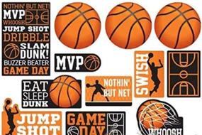 img 2 attached to Assorted Cutout Value Pack for Basketball Decor, Including 12 Pieces