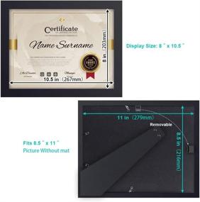 img 1 attached to 🖼️ RPJC Solid Wood Certificate Frame: High Definition Glass, Stand Included - Ideal for 8.5x11 Inch Diplomas and Standard Paper - Stylish Black Design