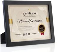 🖼️ rpjc solid wood certificate frame: high definition glass, stand included - ideal for 8.5x11 inch diplomas and standard paper - stylish black design логотип