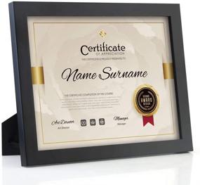 img 4 attached to 🖼️ RPJC Solid Wood Certificate Frame: High Definition Glass, Stand Included - Ideal for 8.5x11 Inch Diplomas and Standard Paper - Stylish Black Design