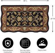 🔥 fire resistant scalloped wool hearth rug in black/red - rectangular hand tufted, 25 w x 45 l, ideal for fireplaces in mclean logo